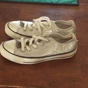 Silver glitter Converse